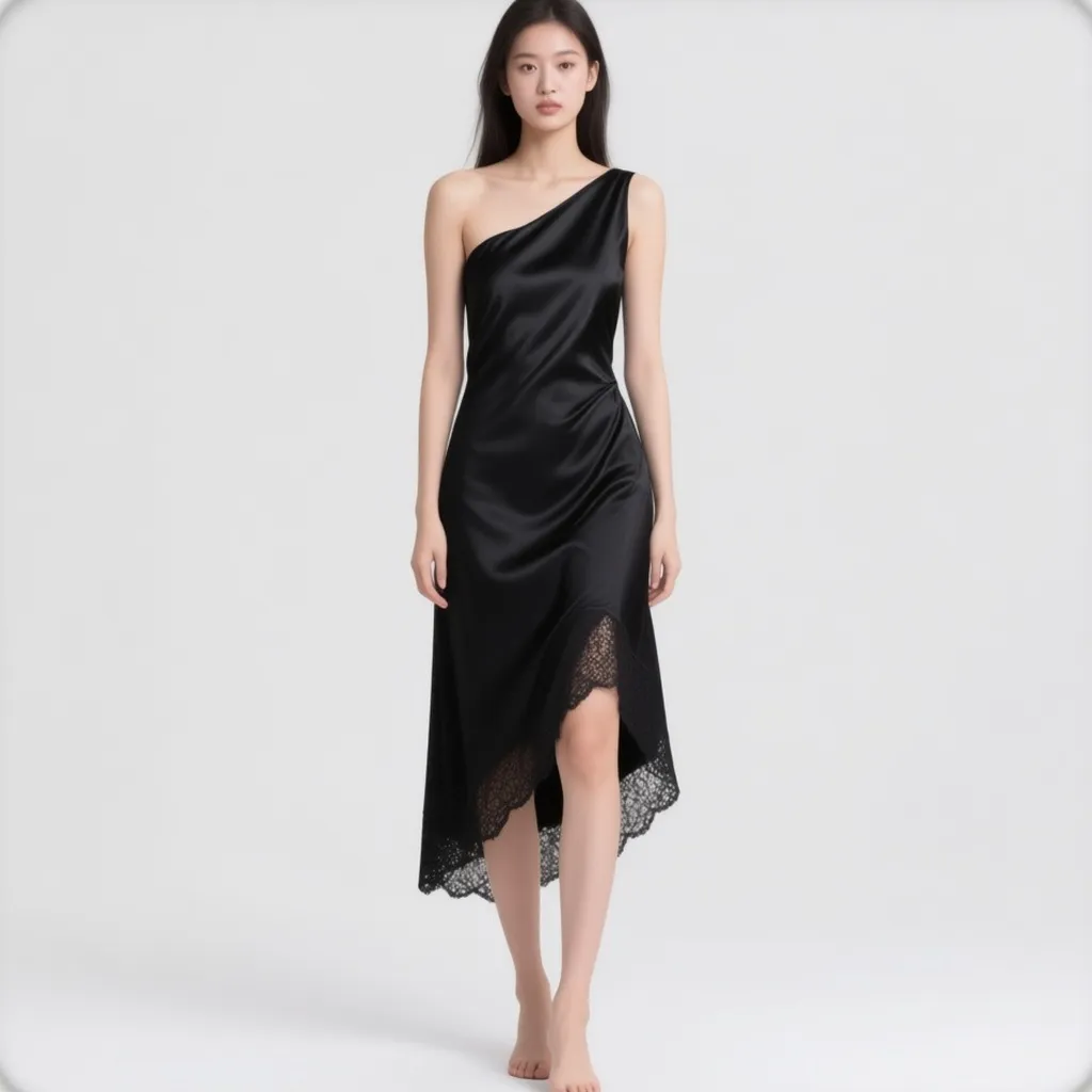 Vestido negro de fiesta para cóctel y cena (Bardot)