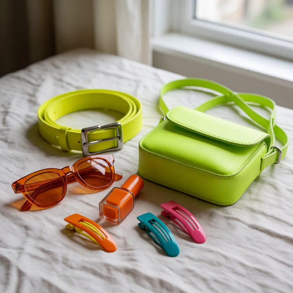 Neon-Modeaccessoires: der Farbakzent, der ein Outfit verwandelt, ohne es zu verändern