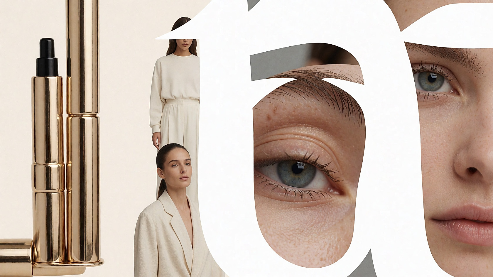 Détail du contour de l'œil sans maquillage, peau fine aux reflets bleutés et vaisseaux apparents
