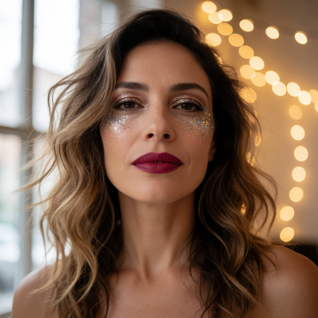Beauté des fêtes : maquillage glitter et looks festifs pour briller au réveillon