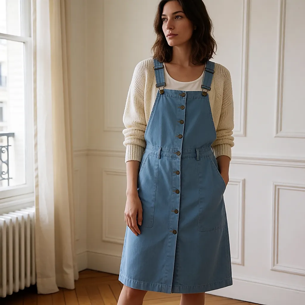 Peto ancho llevado con top y bolero, con espíritu Chloé