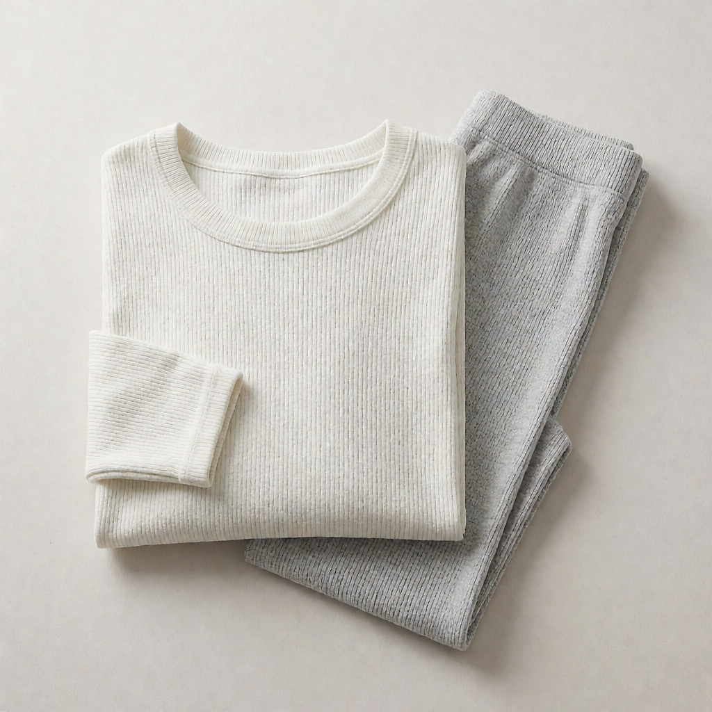 Product shot inspired by Thermolactyl (Damart temperature-regulating underwear and knitwear)