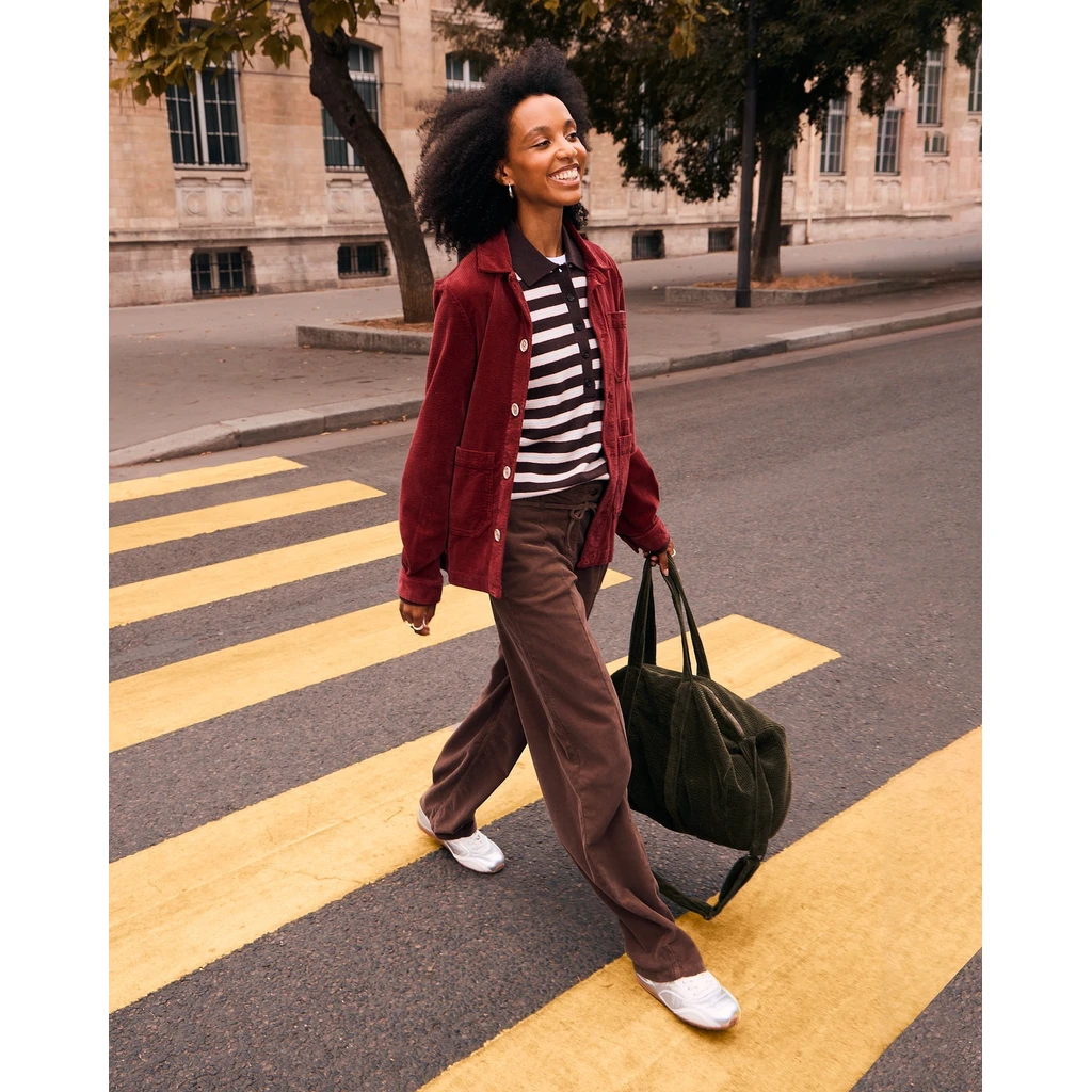 pantalon en velours côtelé à côte fine en coton épais ou laine mélangée
