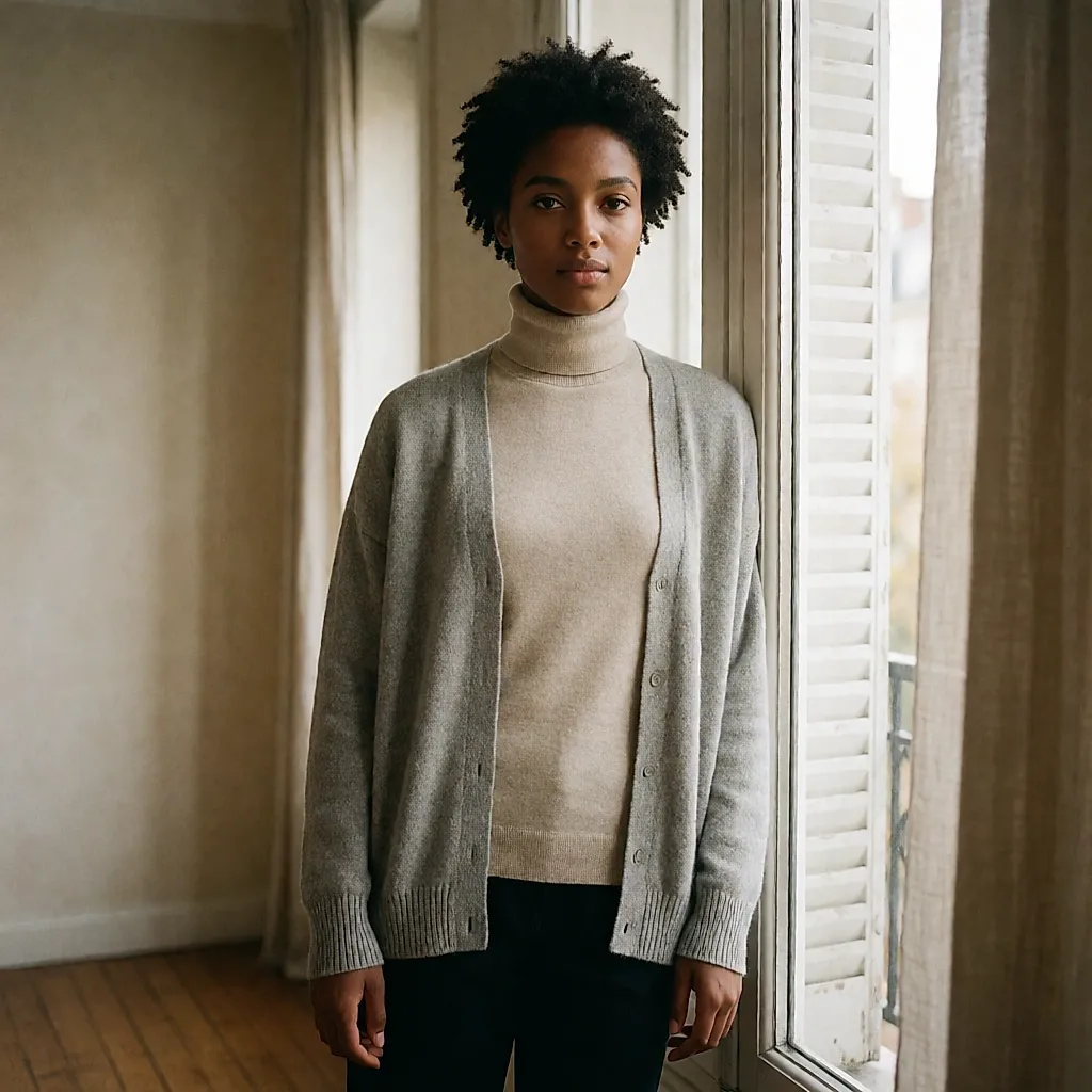 Deux mailles fines superposées plutôt qu'un gros pull : la stratégie layering de la mi-saison