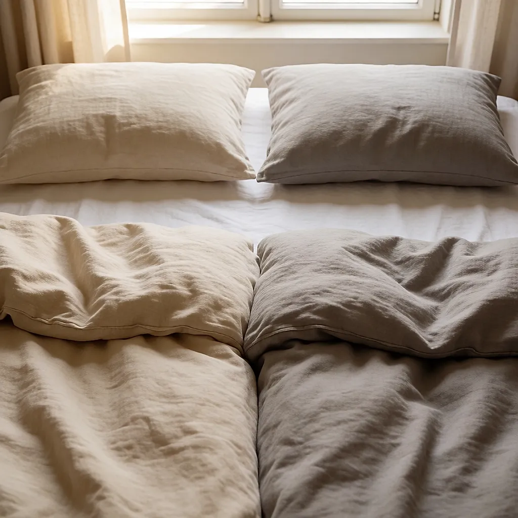 Deux couettes séparées posées sur un même lit, la version douce du sommeil à deux