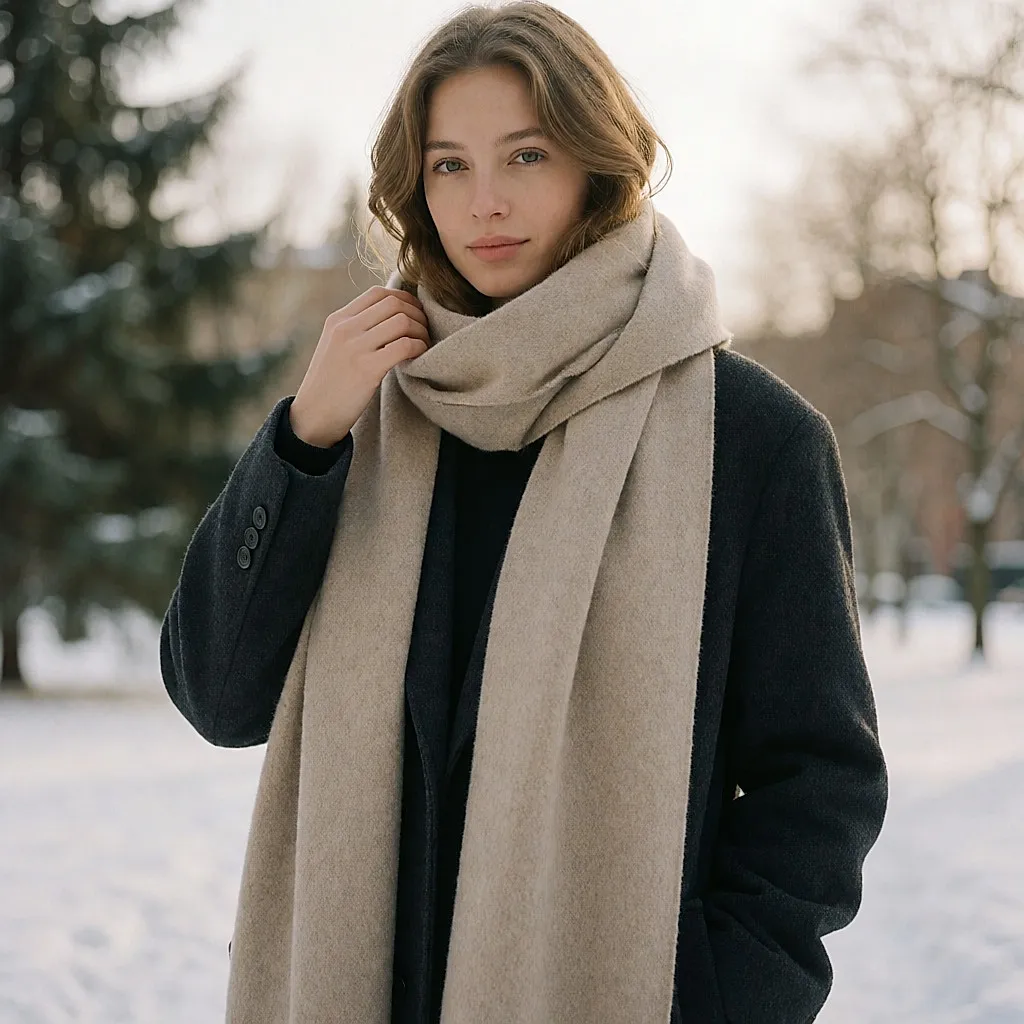 Écharpe XXL en laine : le tombé et le volume qui enveloppent l'allure tout l'hiver