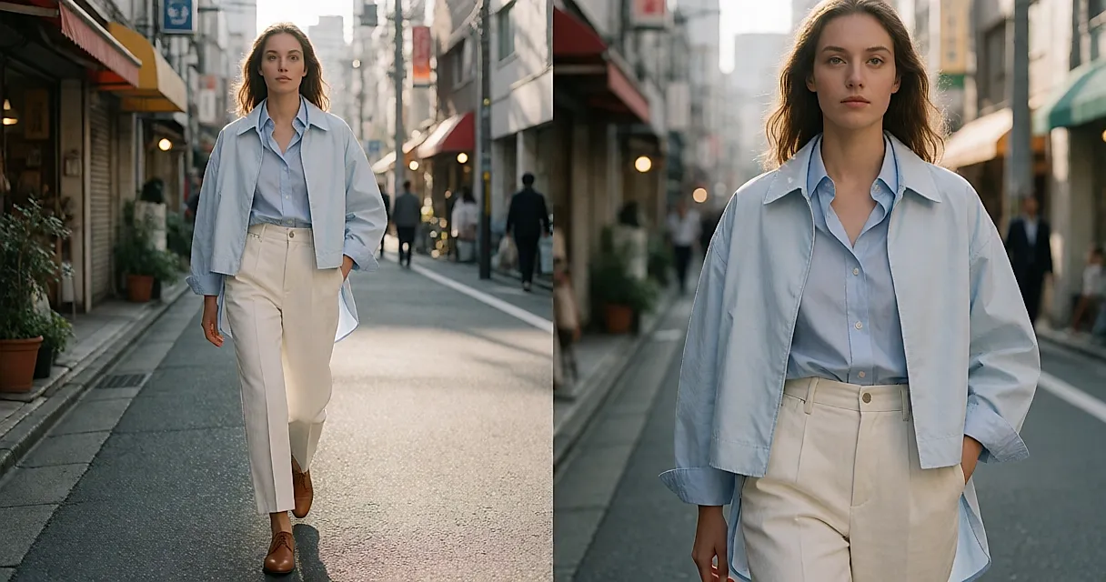 Le pantalon ajusté nouvelle vague, taille haute et cheville dégagée, fait son retour en Asie