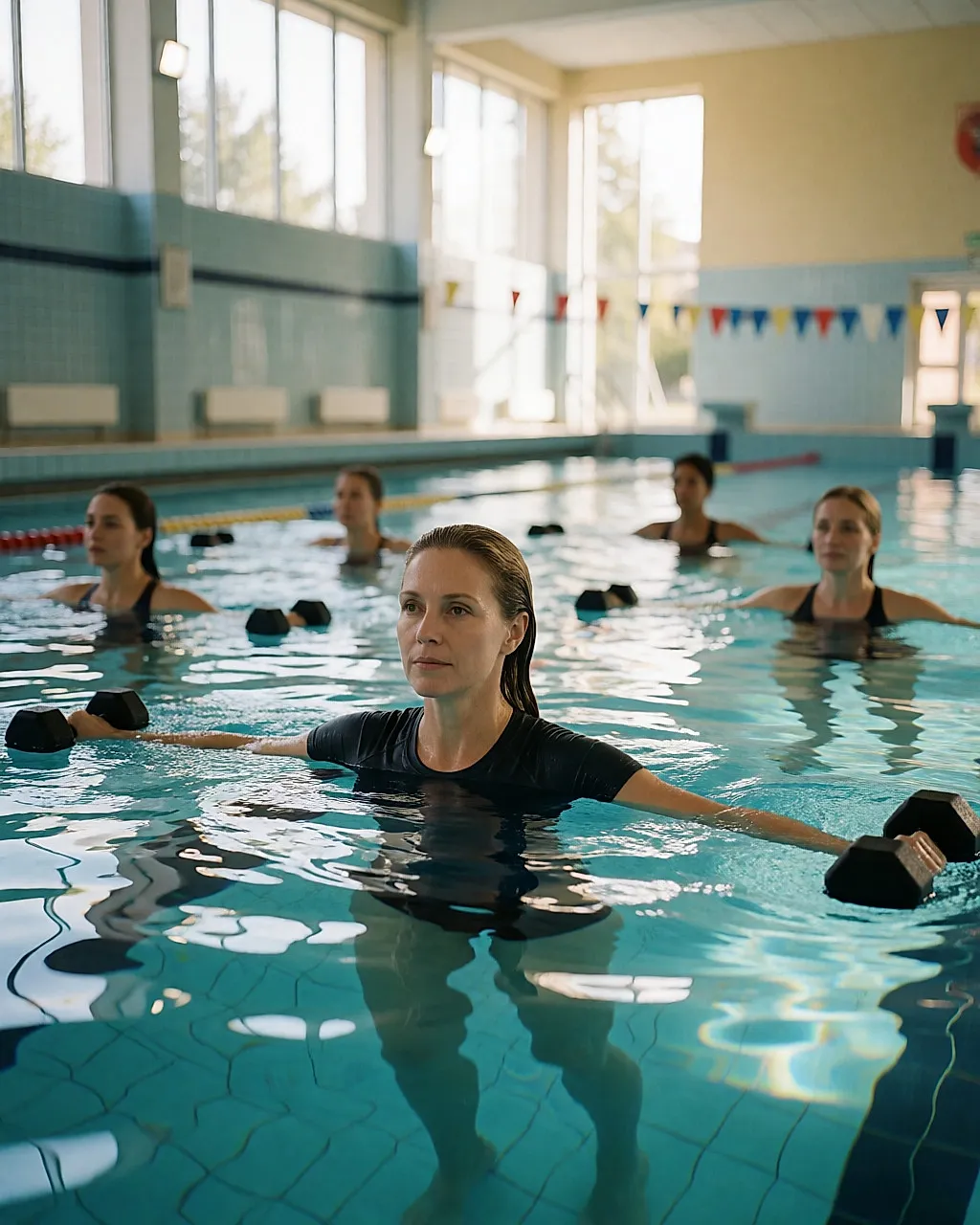 La gimnasia acuática, una actividad suave en la piscina que cuida la forma física y protege las articulaciones