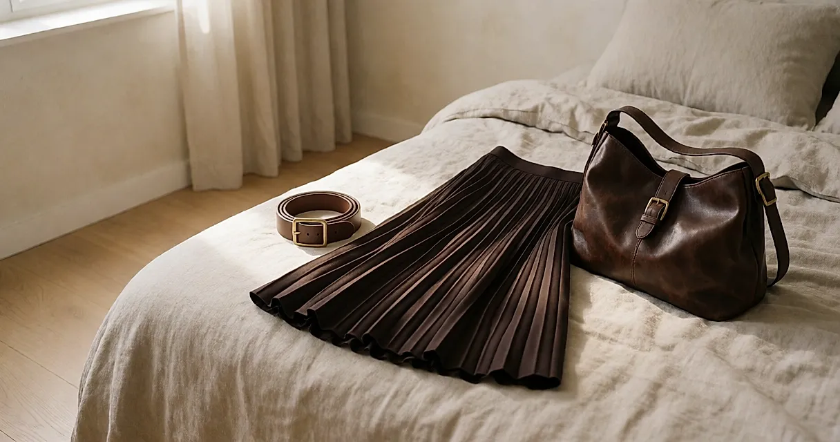 La ceinture, la jupe plissée et le sac ancien : le trio qui redessine la silhouette cet automne