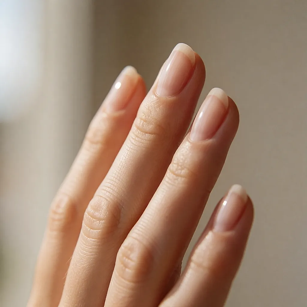 French classique en gros plan : le trait blanc suit la courbe naturelle du bord libre de l'ongle