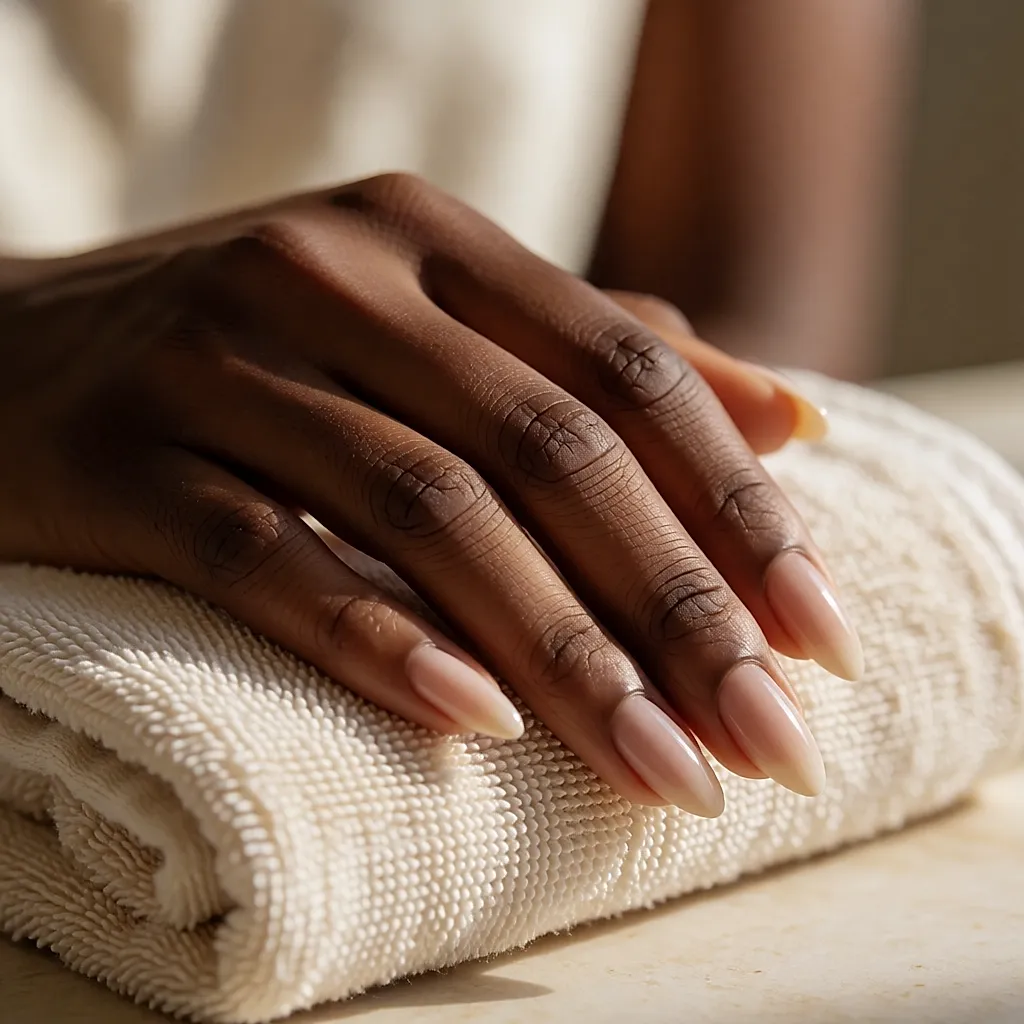 Après dix jours, le trait à la base flotte au milieu de l'ongle
