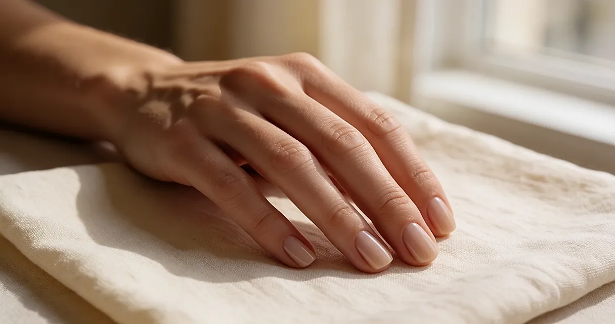 French manucure réinventée : le trait qui quitte le bord de l'ongle pour se poser ailleurs sur la main