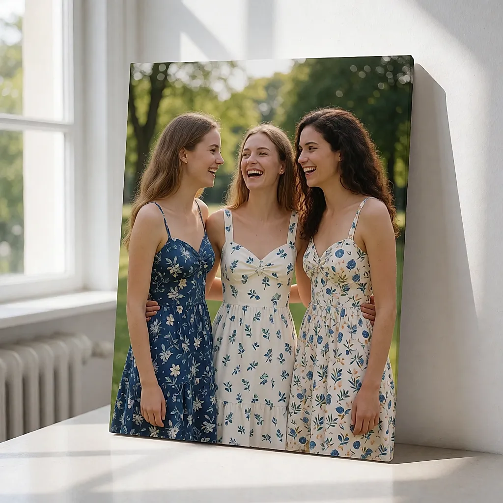 Small group of young women laughing together in a park