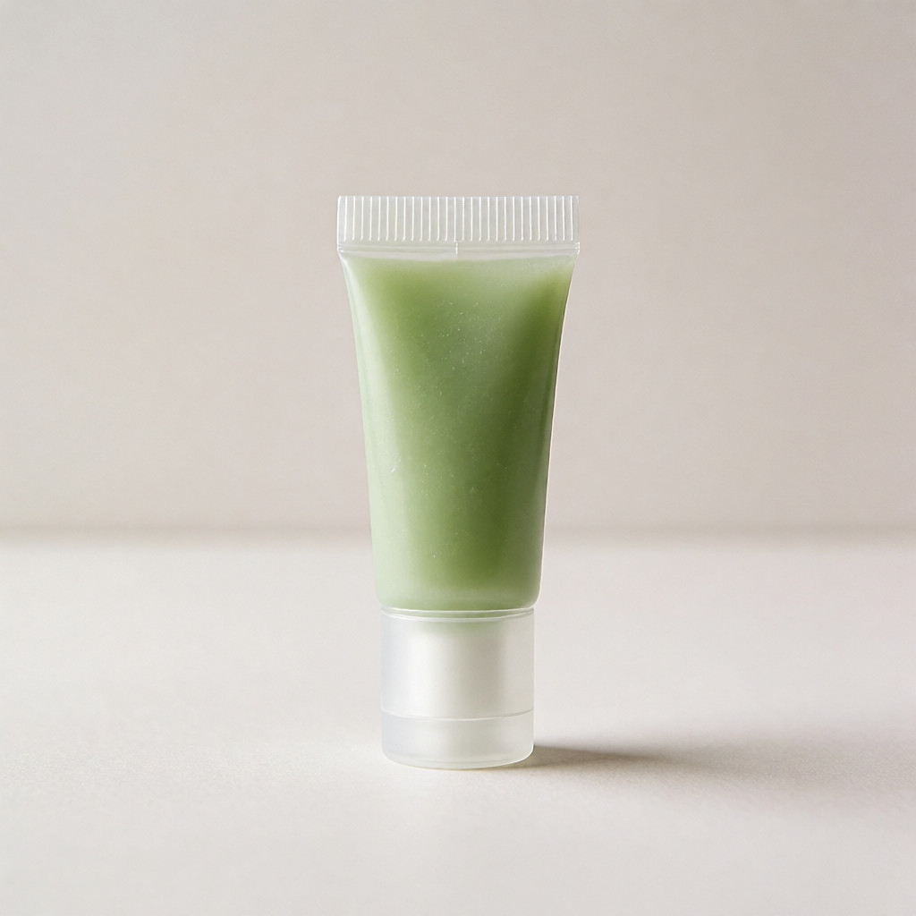 Illustrative photo of a green colour-correcting cream for sensitive, redness-prone skin, 15 ml