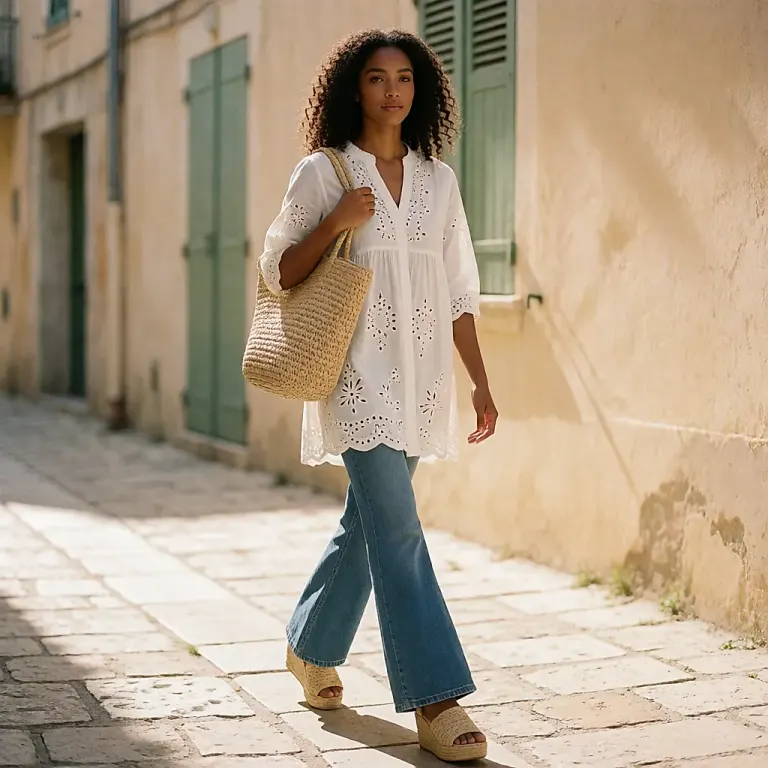 Summer's bohemian chic trend: cotton, pastels and retro prints for a light, easy look