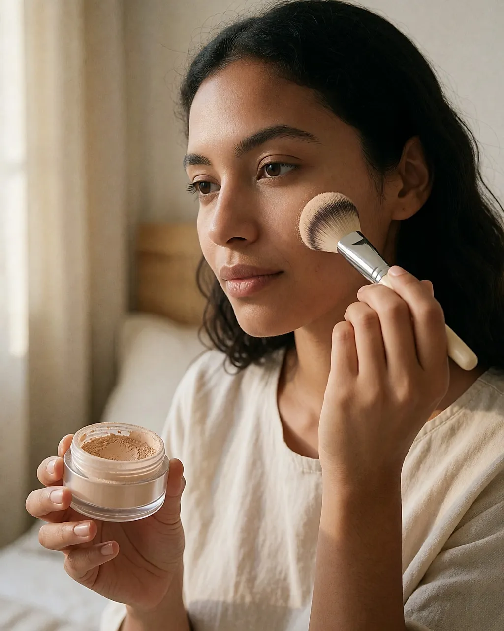 Mineralpuder-Make-up als sanfte Alternative bei zu Unreinheiten neigender Haut