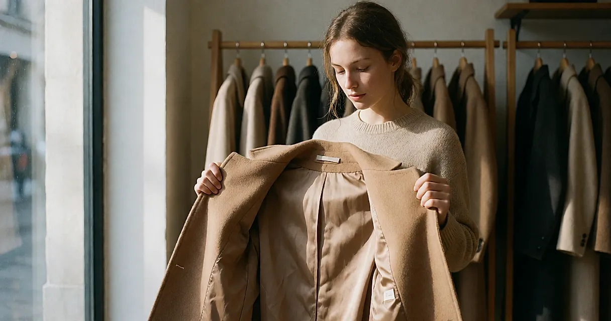 Manteau de seconde main : inspecter doublure, emmanchures et ourlet avant d'acheter
