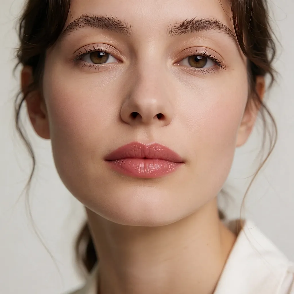 Foto de producto inspirada en un realce luminoso en el centro de los labios — dermopigmentación y maquillaje semipermanente de labios (técnica «lip blush», sin inyección)