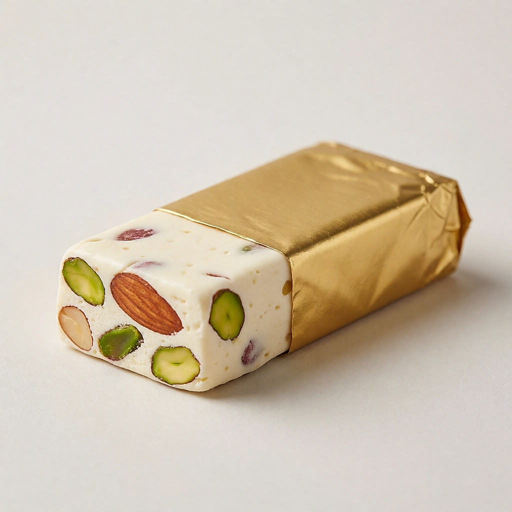 Imagen de producto inspirada en Nougat de Montélimar IGP tierno, barra de 100 g.