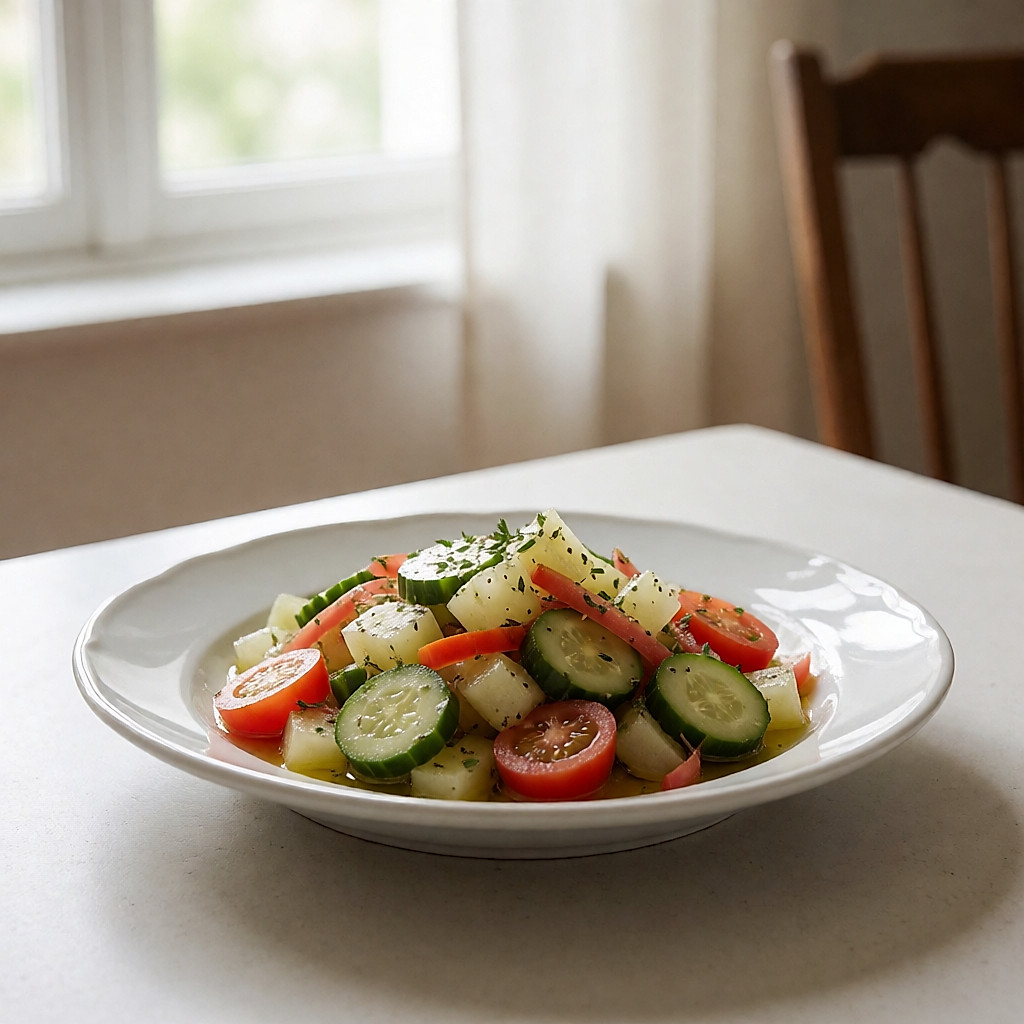 Fuente de verduras variadas en crudo con aliño de aceite de oliva