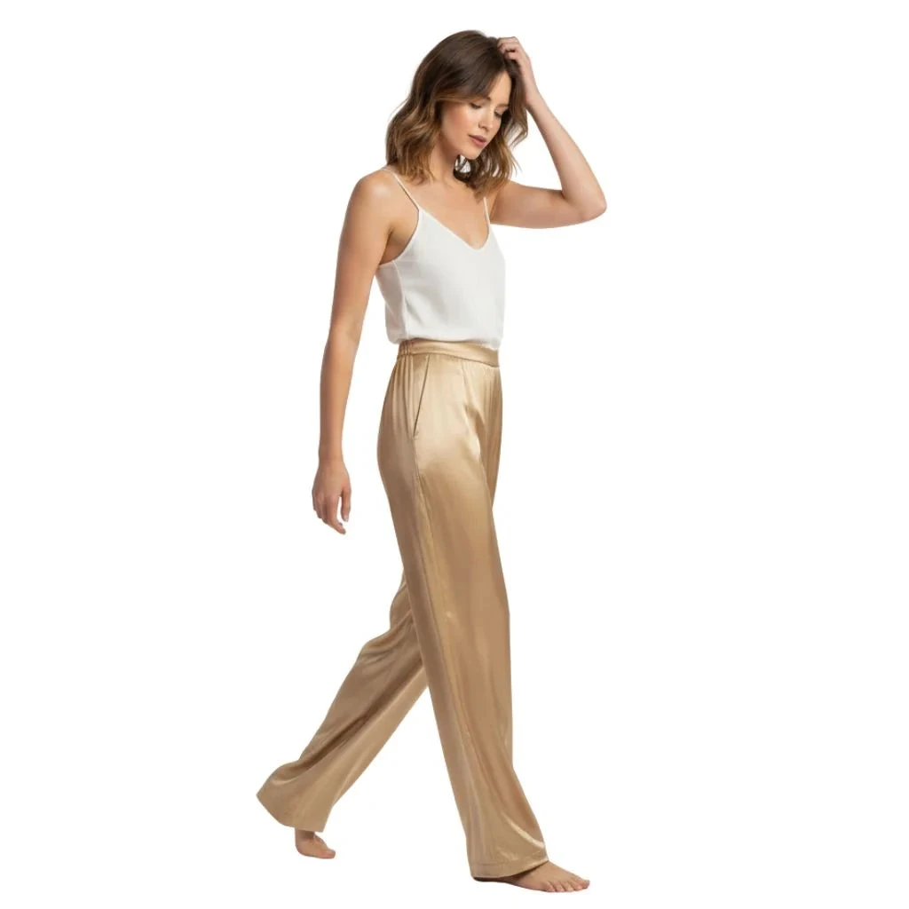 Pantalon en satin de soie