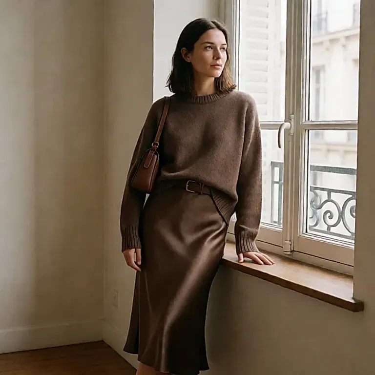 Total look monochrome : trois textures et une couleur pour une silhouette qui tient
