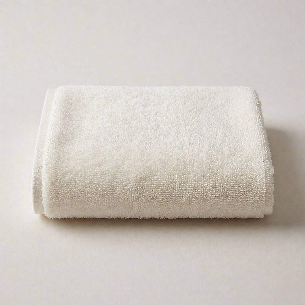 Foto de producto inspirada en una toalla de baño de algodón orgánico GOTS