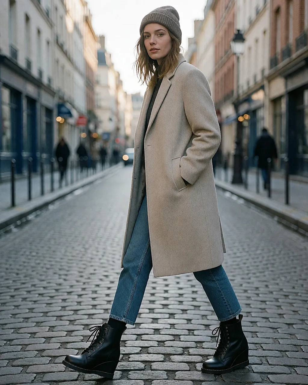Les bottines compensées lacées, la tendance chaussures de l'hiver
