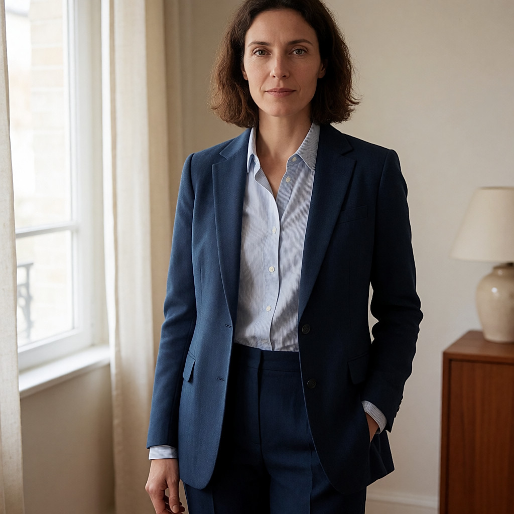 Klassische Straight-Jeans in Blau, weder ausgestellt noch hauteng, kombiniert mit einem Hemd