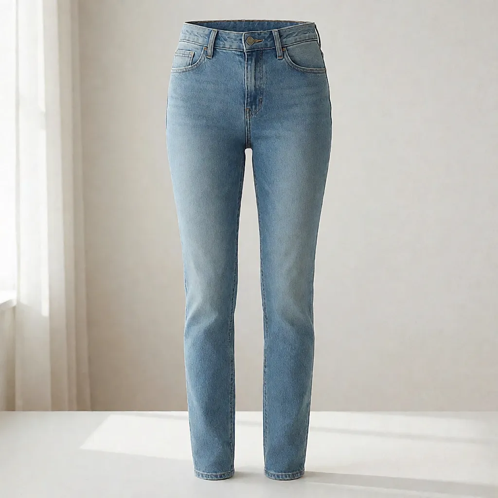 Produktfoto inspiriert von einer hellen, leicht verwaschenen MIH Jeans