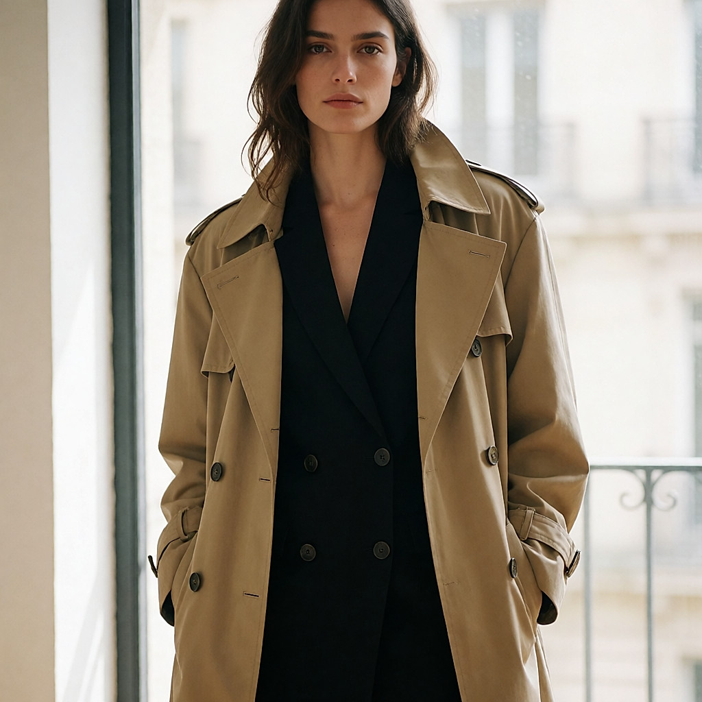Tee, blazer puis trench : trois épaisseurs dont chaque ourlet dépasse