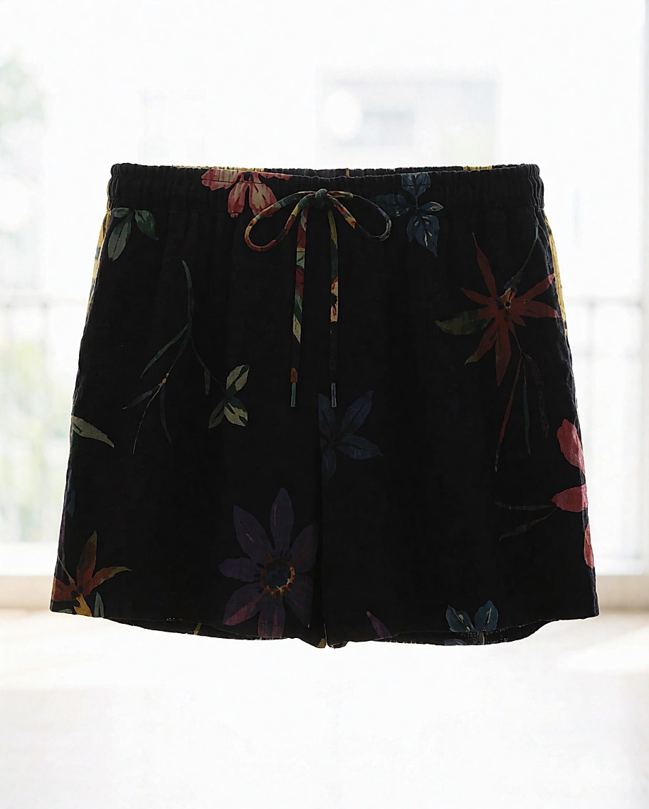 Foto de producto inspirada en short amarillo Floral Yard Lenzing™ Ecovero™ Euroflax™