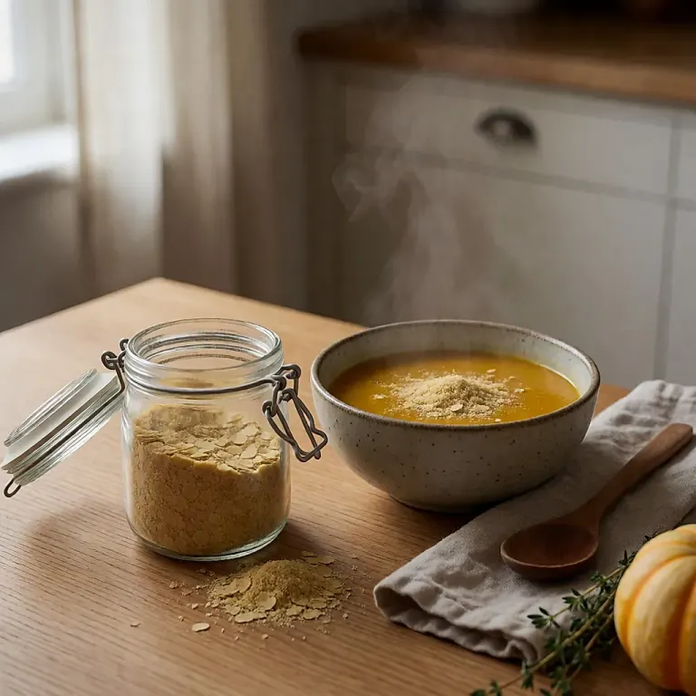 Levure nutritionnelle en flocons : l'assaisonnement umami qui relève soupes et purées d'automne