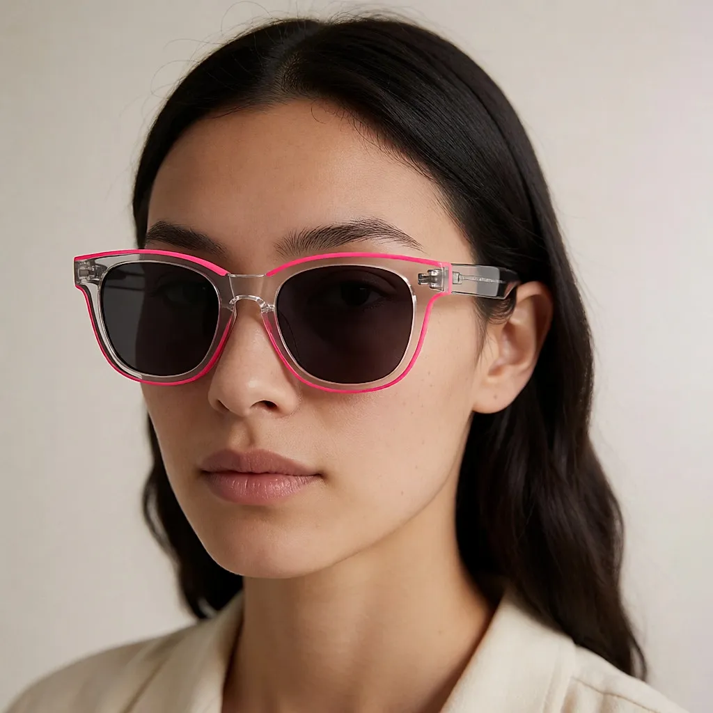 Neonpinke Sonnenbrille.