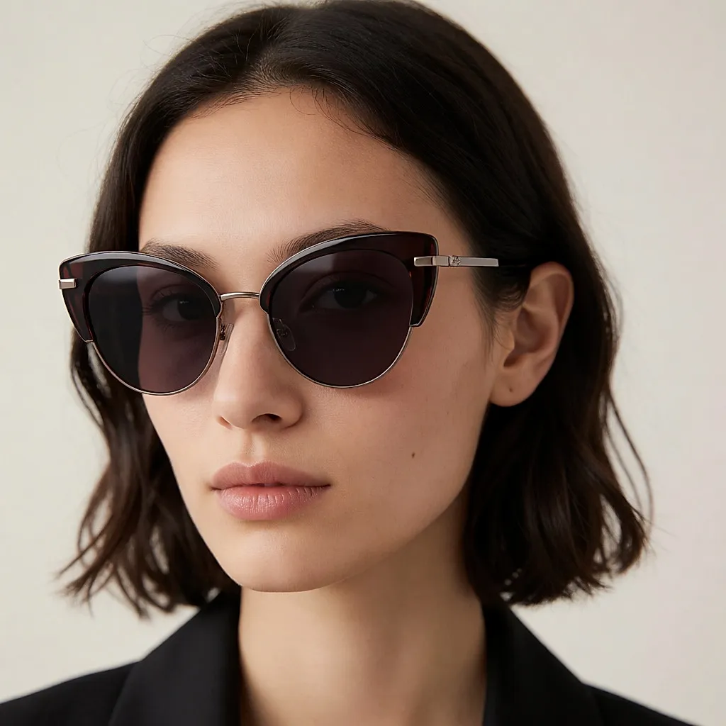 Schmetterlings-Sonnenbrille mit feiner Fassung.