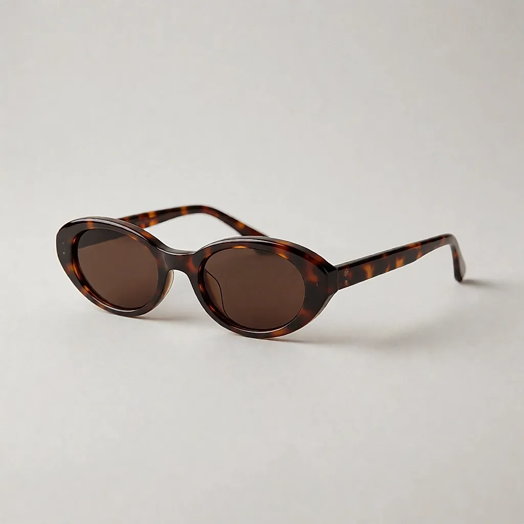 Product photo inspired by tortoiseshell oval sunglasses