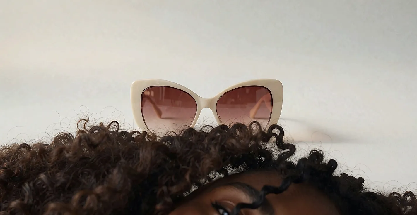 Product photo inspired by Prada oversized butterfly sunglasses in ecru with gradient lenses, one size