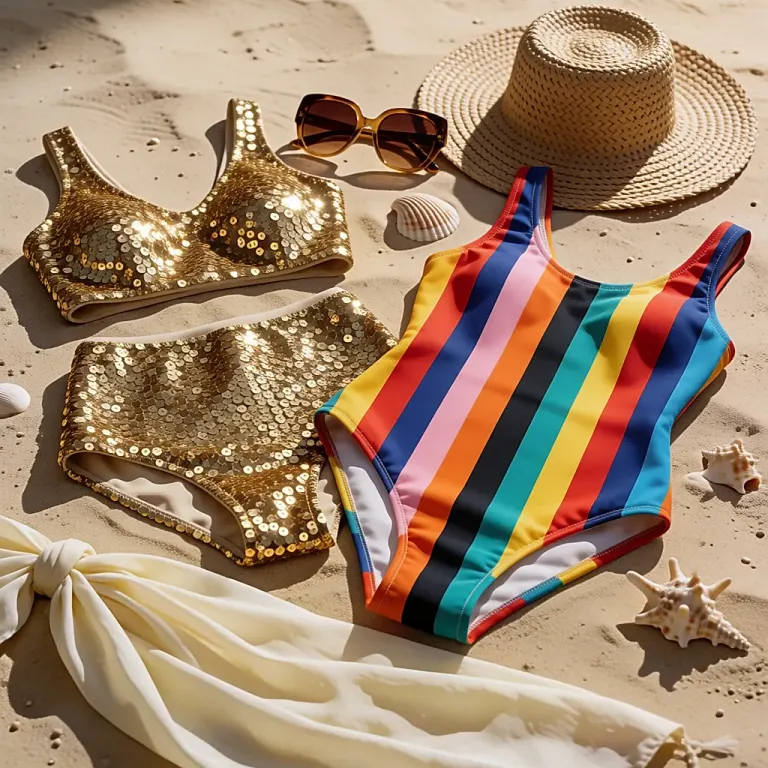 Bademode: Der Fashion-Jahrgang der Saison, zwischen goldenen Pailletten und High-Waist-Schnitten