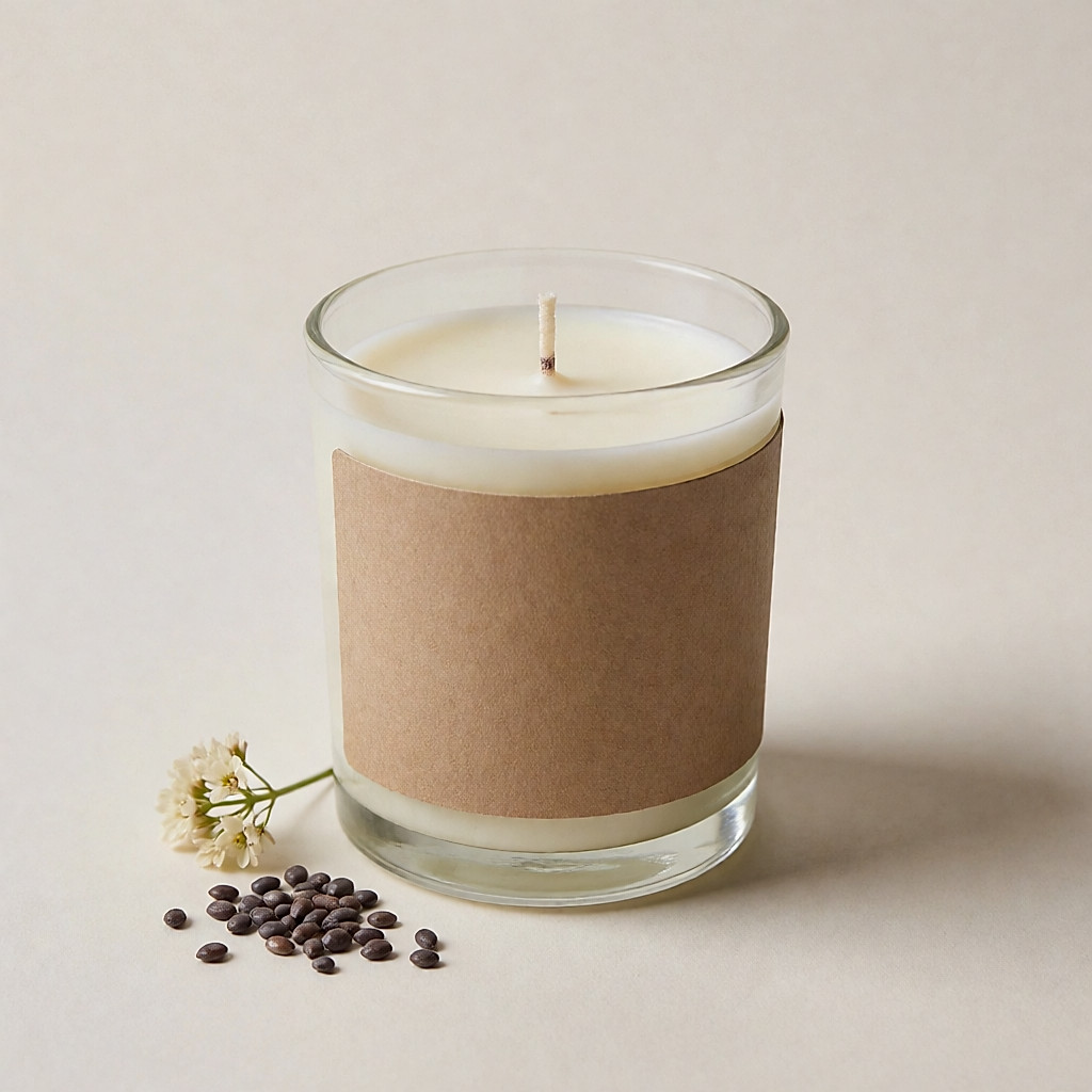 Photo produit inspirée de Bougie naturelle à la cire de colza (gamme « Cire de Colza » d'Atelier Louis : bougie végétale coulée, mèche coton, parfum de Grasse)