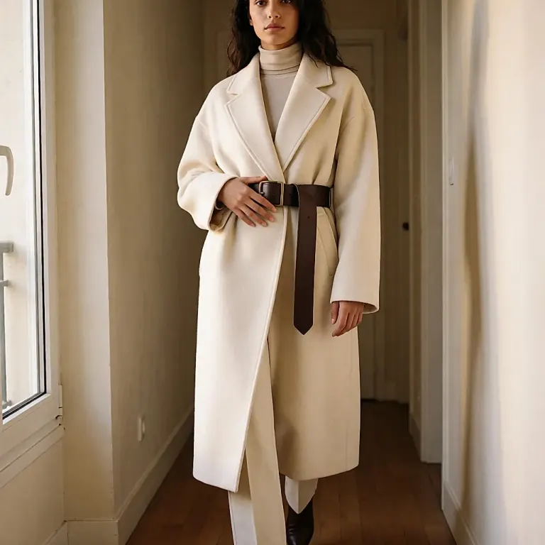 Wintermode: Der hoch getragene Gürtel strukturiert die Silhouette und schafft eine Empire-Taille