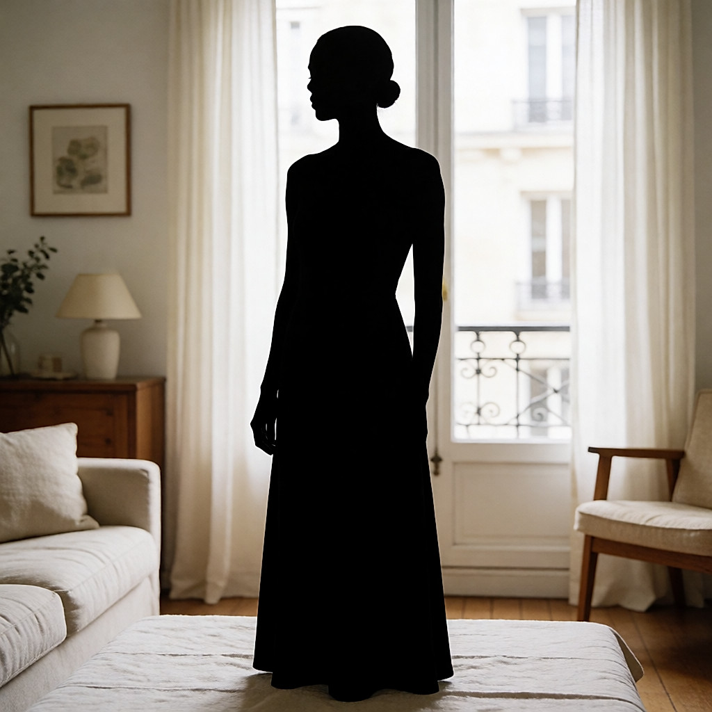 Three silhouettes from the organic cotton collection, different cuts, in a studio
