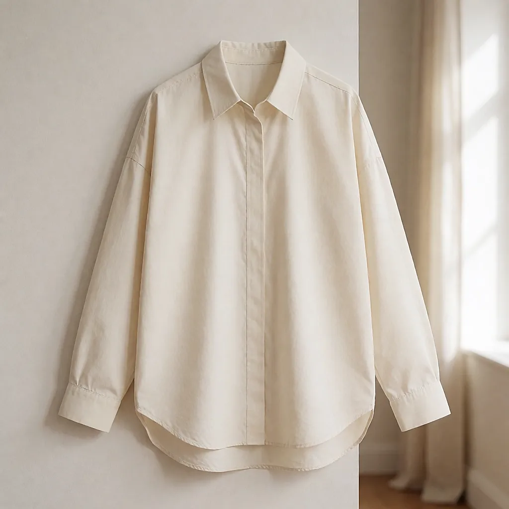 Chemise claire en coton écru légèrement oversize — H&M