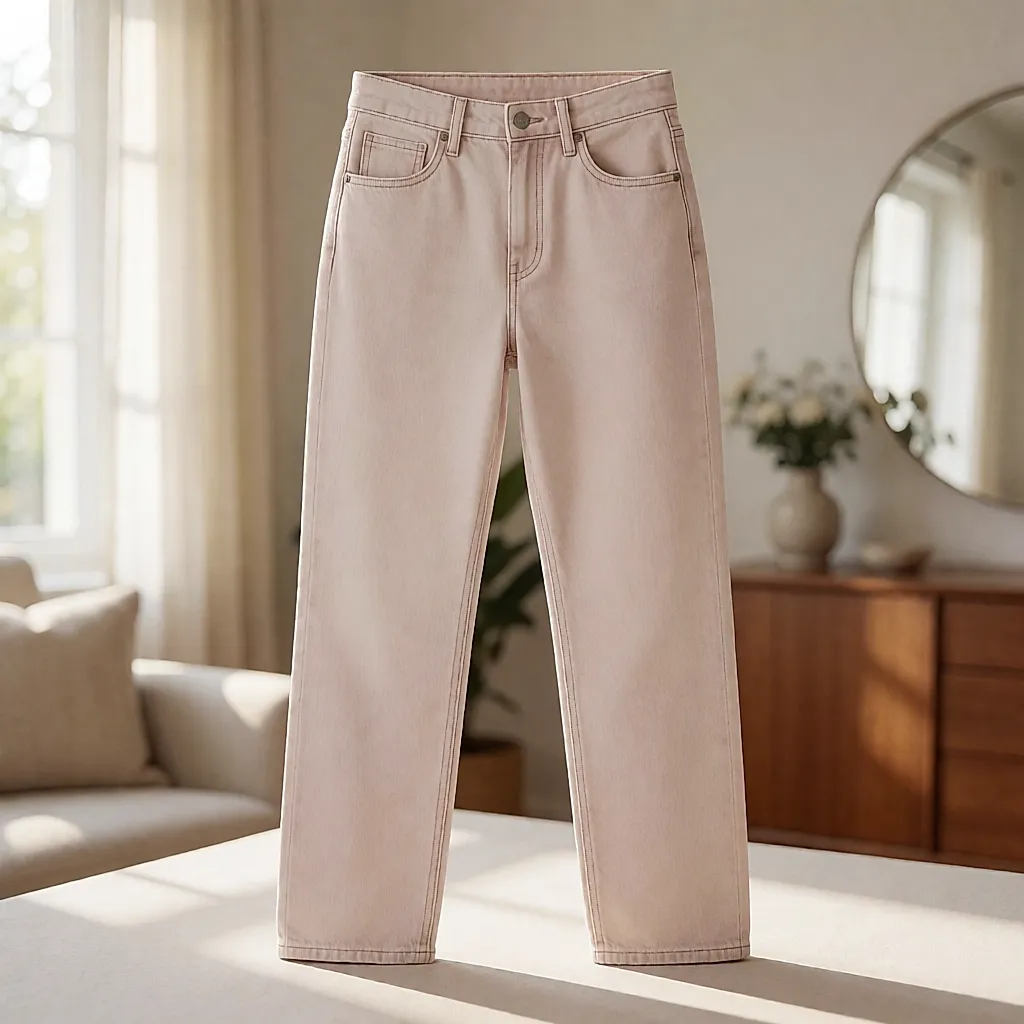 Jean pastel coupe droite en denim épais, coton biologique — Loom