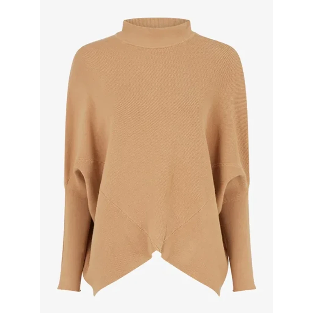 Poncho aus Rippstrick mit Stehkragen — Repeat Cashmere