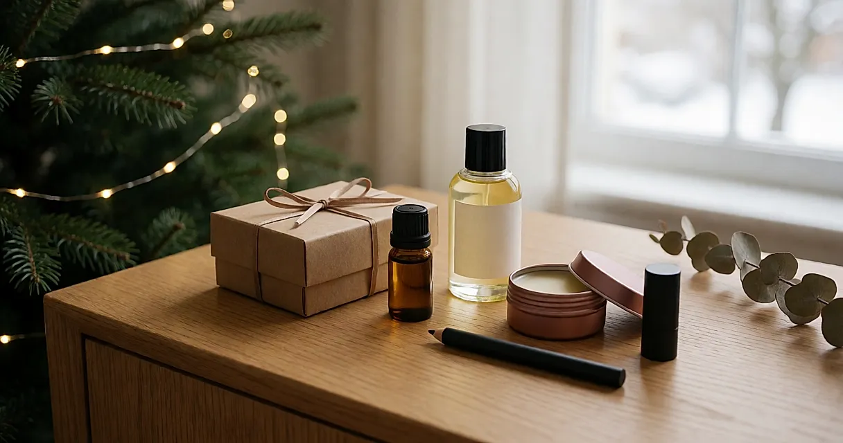 Six petits formats beauté à glisser sous le sapin : coffret, huiles, baume et crayon pour les fêtes