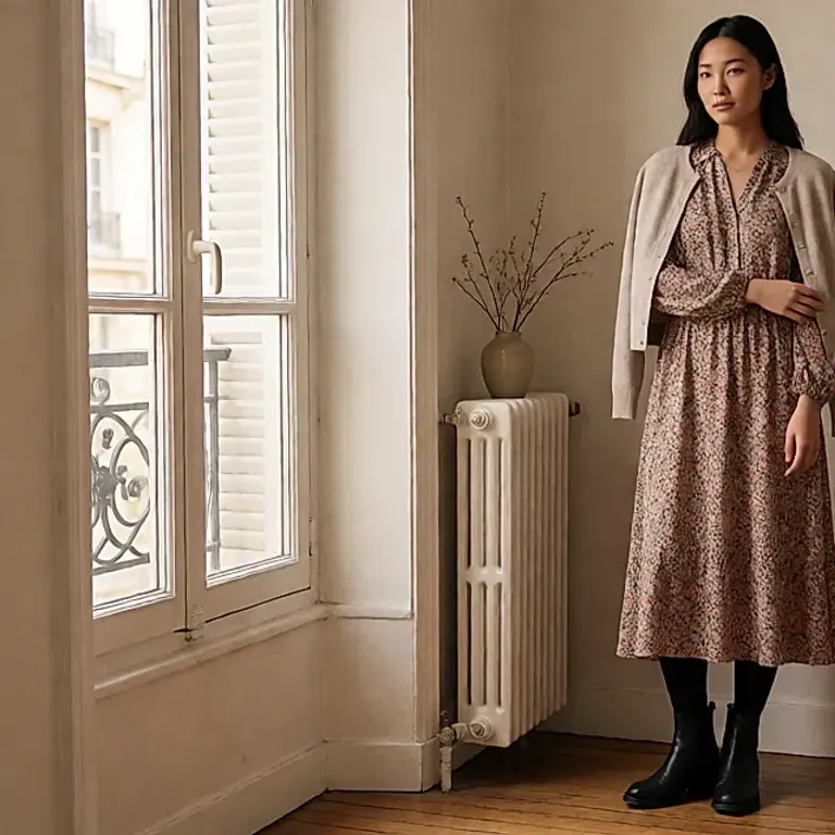 Robes imprimées, collants opaques et boots : la silhouette d’entre-saison à la fin octobre