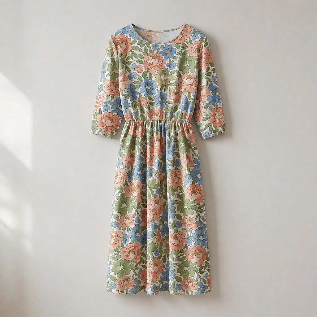 Robe midi en imprimé Liberty à micro-fleurs — Rich & Royal