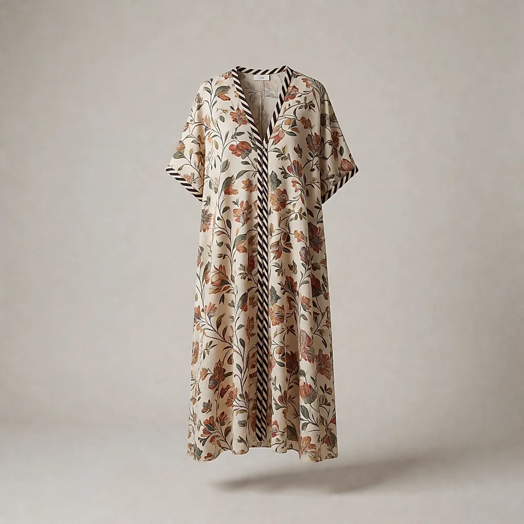 Robe imprimée à galon — La Redoute