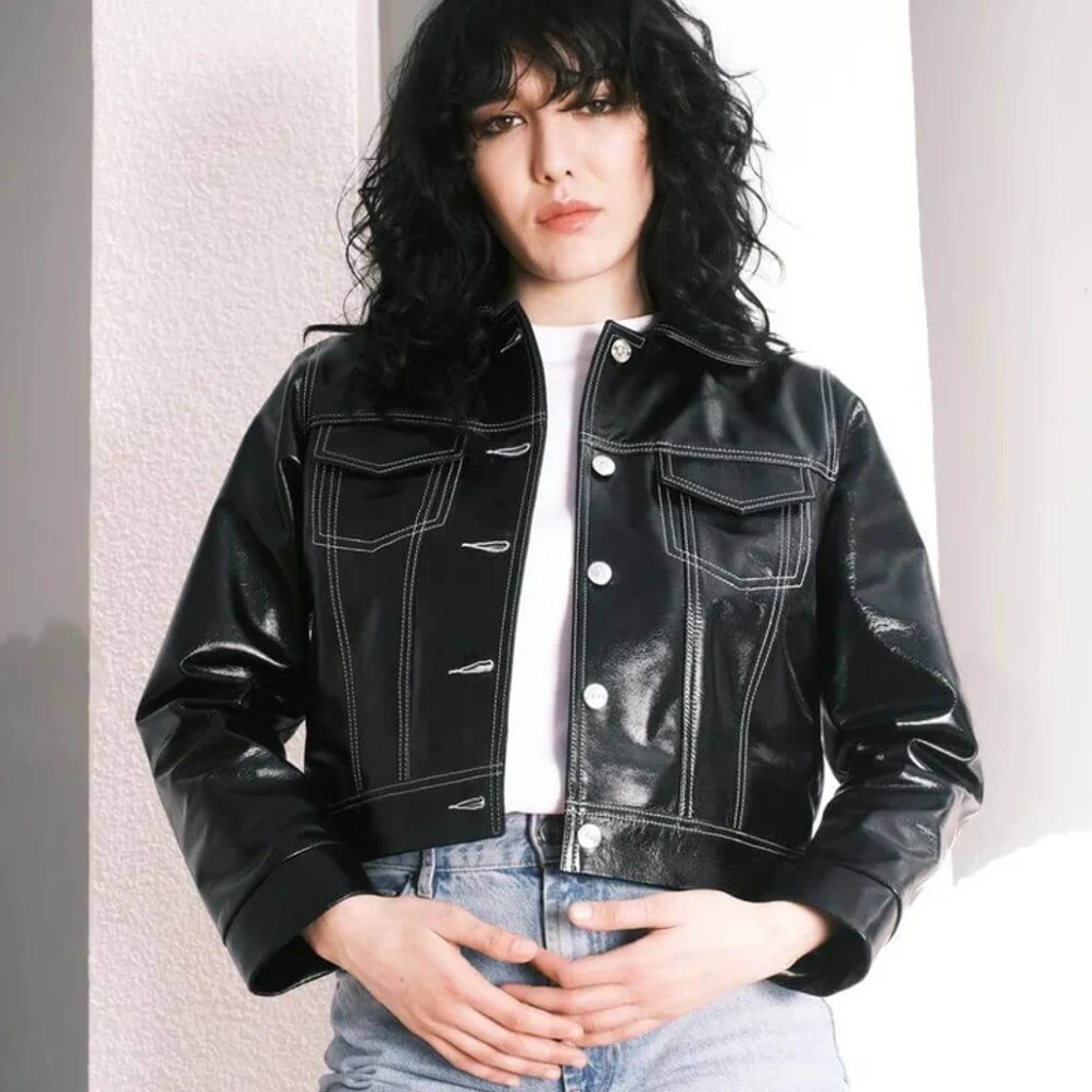 Cropped leather jacket — Manzo Leathers
