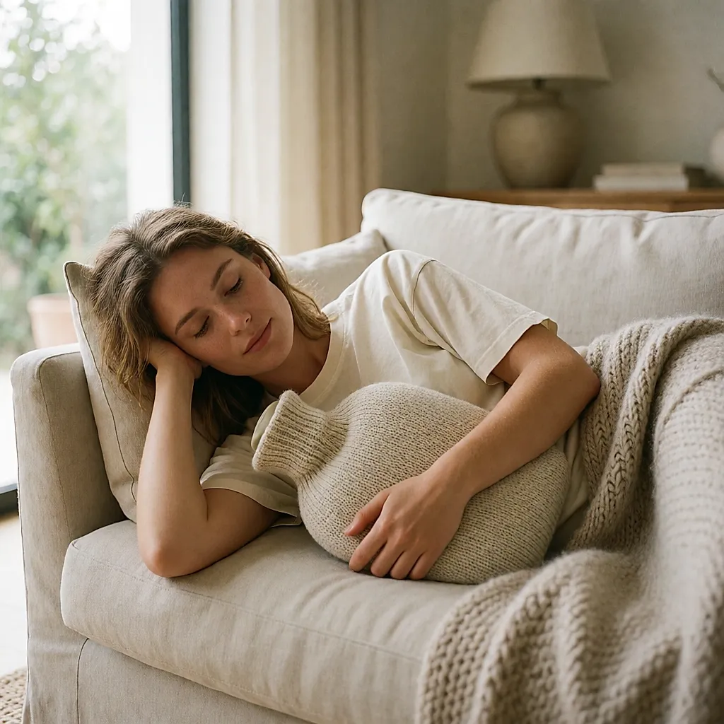 Como aliviar as cólicas menstruais com calor e descanso